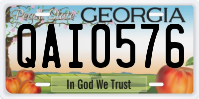 GA license plate QAI0576