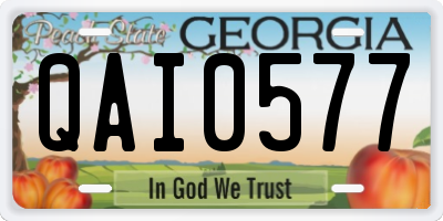 GA license plate QAI0577