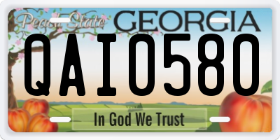 GA license plate QAI0580