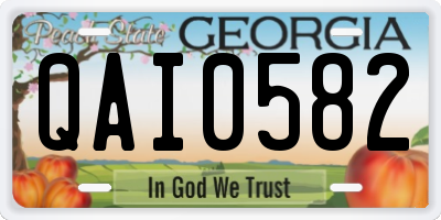 GA license plate QAI0582