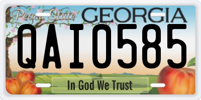 GA license plate QAI0585