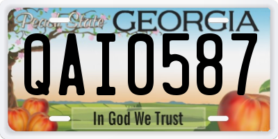GA license plate QAI0587