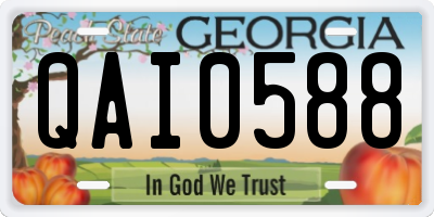 GA license plate QAI0588