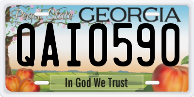 GA license plate QAI0590