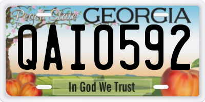 GA license plate QAI0592
