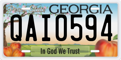 GA license plate QAI0594