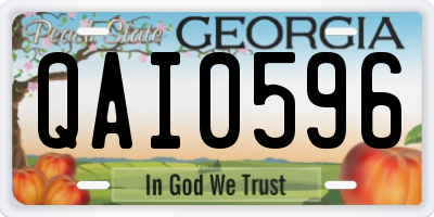 GA license plate QAI0596