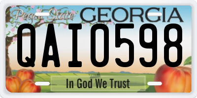 GA license plate QAI0598