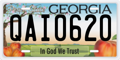GA license plate QAI0620