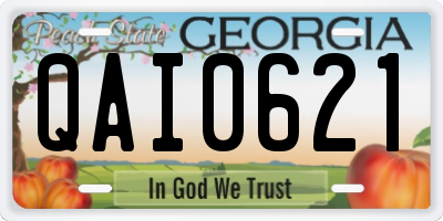 GA license plate QAI0621