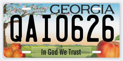GA license plate QAI0626