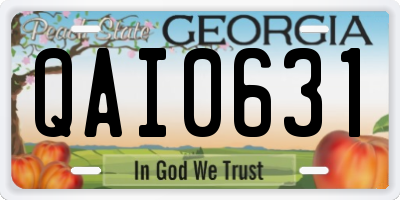 GA license plate QAI0631