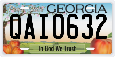 GA license plate QAI0632