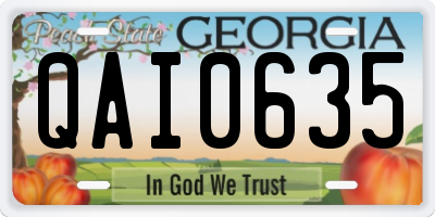 GA license plate QAI0635