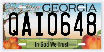 GA license plate QAI0648