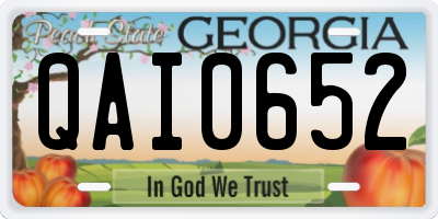 GA license plate QAI0652