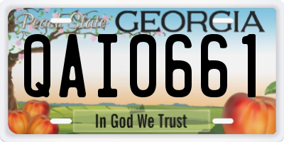GA license plate QAI0661