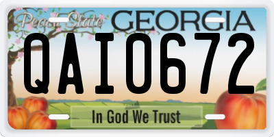 GA license plate QAI0672