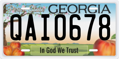 GA license plate QAI0678