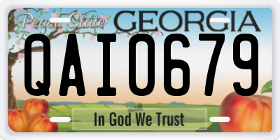 GA license plate QAI0679