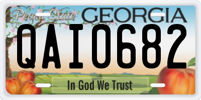 GA license plate QAI0682