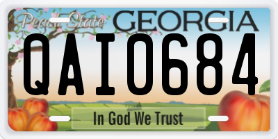 GA license plate QAI0684