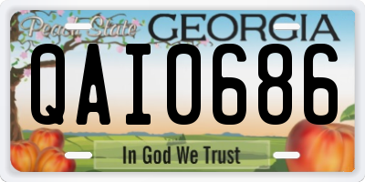 GA license plate QAI0686
