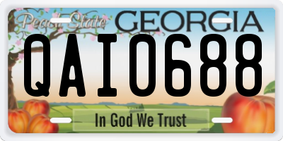 GA license plate QAI0688