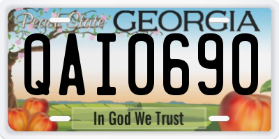 GA license plate QAI0690