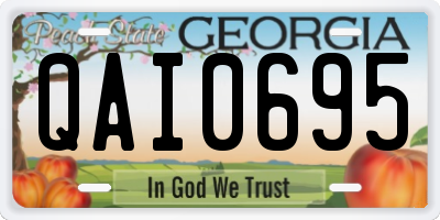 GA license plate QAI0695