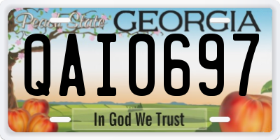 GA license plate QAI0697