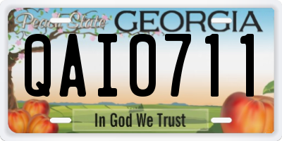 GA license plate QAI0711