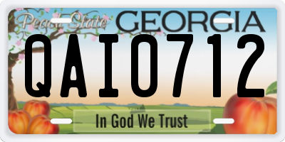 GA license plate QAI0712