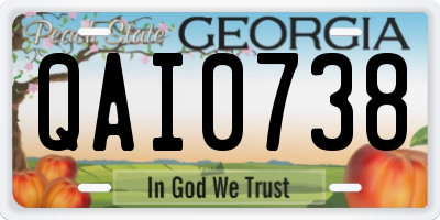 GA license plate QAI0738