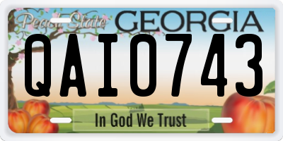 GA license plate QAI0743