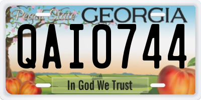 GA license plate QAI0744
