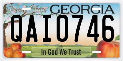 GA license plate QAI0746