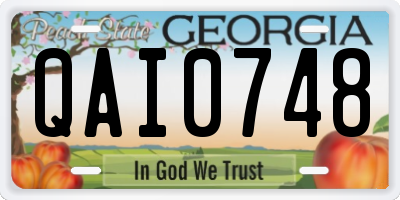 GA license plate QAI0748