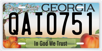 GA license plate QAI0751