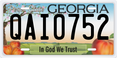 GA license plate QAI0752