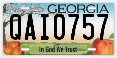 GA license plate QAI0757