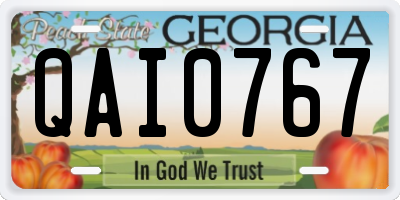 GA license plate QAI0767
