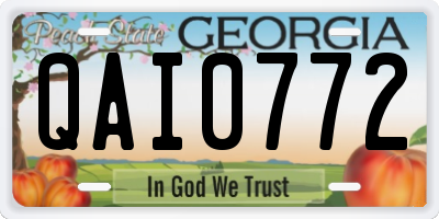 GA license plate QAI0772