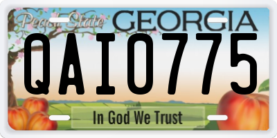 GA license plate QAI0775