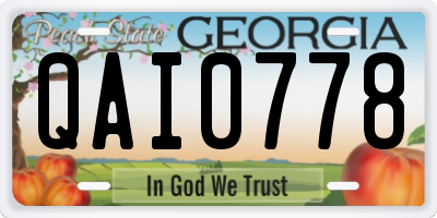 GA license plate QAI0778