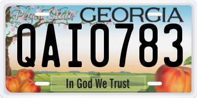 GA license plate QAI0783