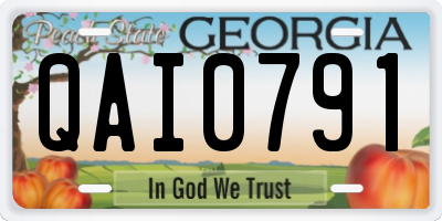 GA license plate QAI0791