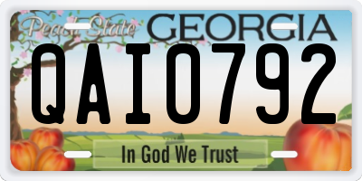 GA license plate QAI0792