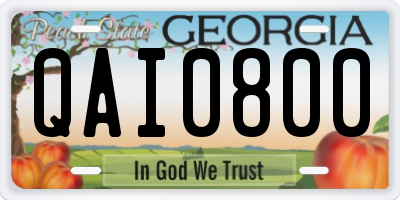 GA license plate QAI0800