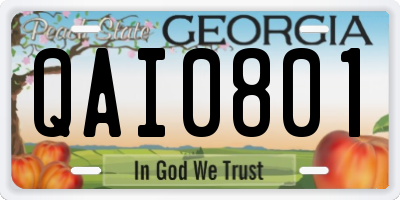 GA license plate QAI0801